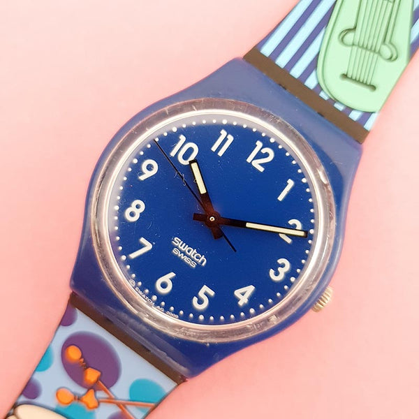 Vintage Swatch UP-WIND GN230 Watch for Her | Full Blue Swatch