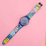 Vintage Swatch UP-WIND GN230 Watch for Her | Full Blue Swatch