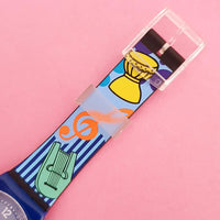 Vintage Swatch UP-WIND GN230 Watch for Her | Full Blue Swatch