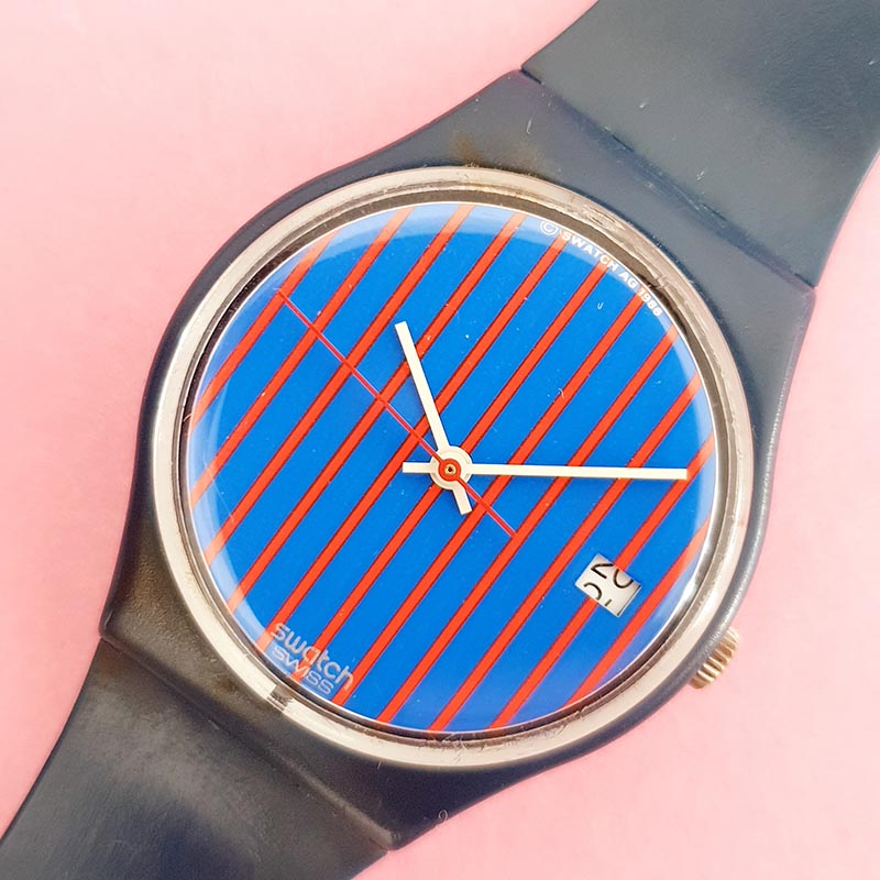 Swatch 0 Watch CLUB - STRIPE UK Etsy GG Vintage (GG401) Gent 