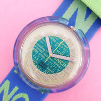 Vintage Pop Swatch SPORTPOURRI PWK163 Watch for Women | 90s Blue Pop Swatch