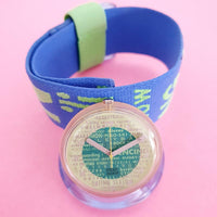 Vintage Pop Swatch SPORTPOURRI PWK163 Watch for Women | 90s Blue Pop Swatch