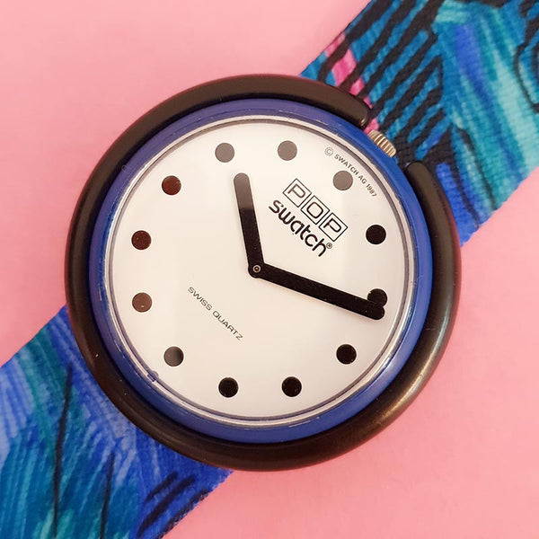 Vintage Pop Swatch Recco Blue Ribbon BS001 Watch for Women | Classic Pop Swatch