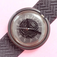 Vintage Pop Swatch MONDFINSTERNIS PWM102 Watch for Women | 90s Black Swatch