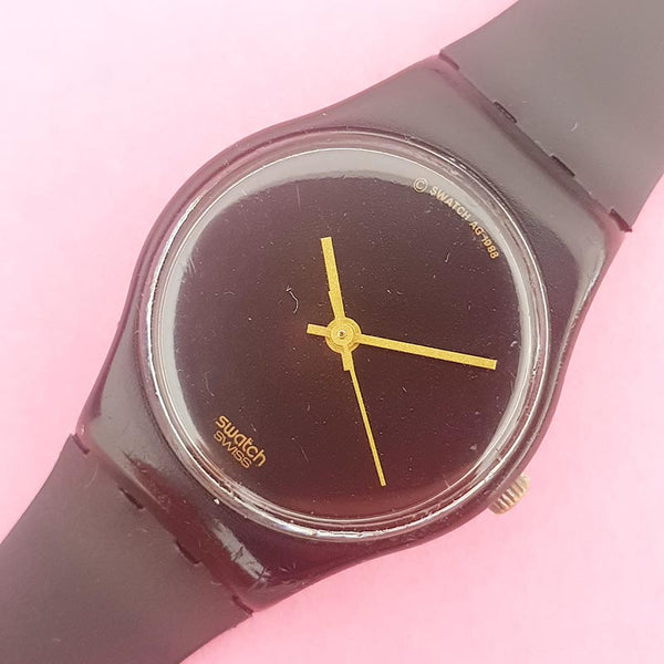 Vintage Swatch Lady BLACK MAGIC LB119 Watch for Women | RARE 80s Swatch