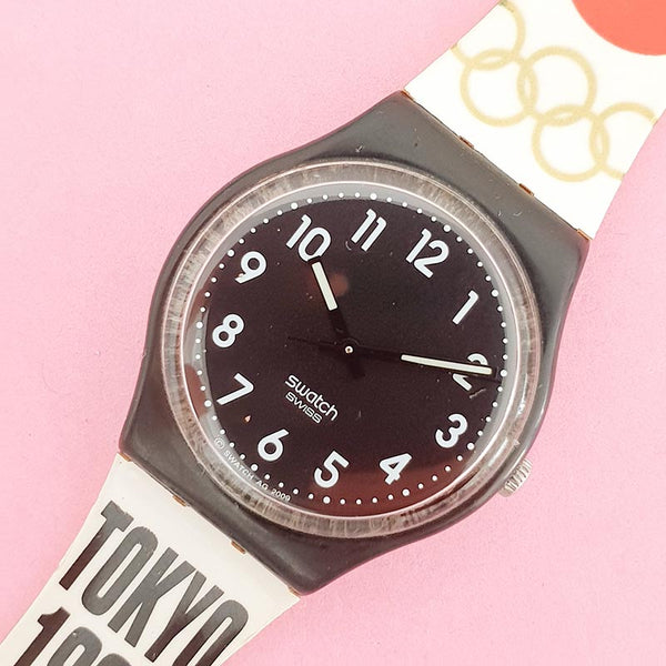 Vintage Swatch BLACK SUIT GB247 Watch for Women | Rare Swatch Gent