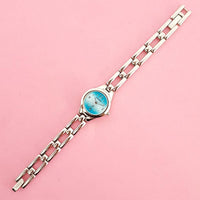 Vintage Turquoise-dial Fossil Women's Watch | Silver-tone Fossil Watch