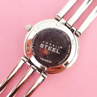 Vintage White-dial Fossil Women's Watch | Silver-tone Fossil Watch