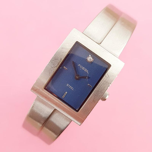 Fossil blue dial watch women's sale