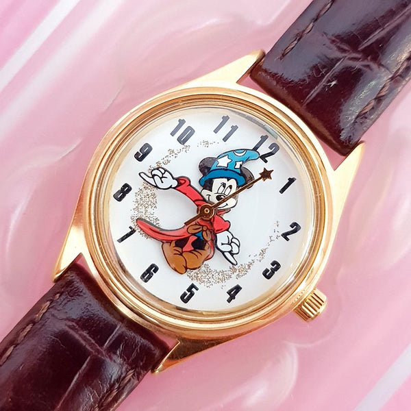Gold-tone Mickey Mouse Disney Time Works Watch for Women With Box | Rare Disney Watch