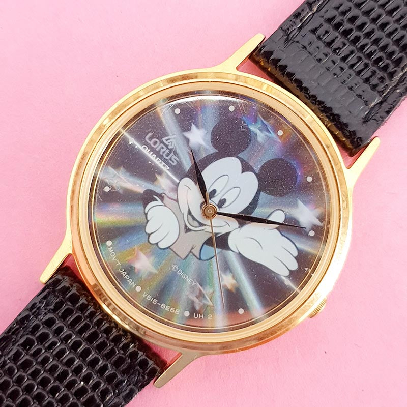 Vintage Gold-tone Mickey Mouse Lorus V515 8E68 UH2  display picture 3