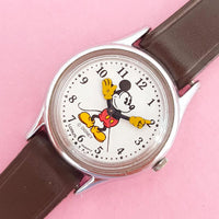 1990s Vintage Silver-tone Mickey Mouse Lorus V515-6120 D Watch for Women