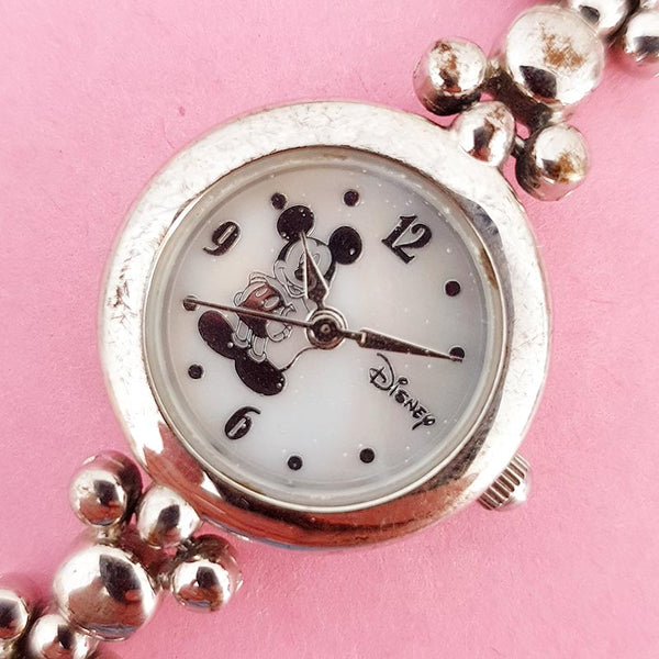 Vintage Silver-tone Mickey Mouse Watch for Women | Disney Watch for Her