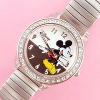 Vintage Silver-tone Mickey Mouse Accutime Watch Corp Watch for Women | Elegant Disney Watch