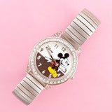 Vintage Silver-tone Mickey Mouse Accutime Watch Corp Watch for Women | Elegant Disney Watch