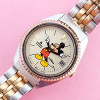 Vintage Two-tone Mickey Mouse Lorus V827 0480 R Watch for Women | Elegant Disney Watch