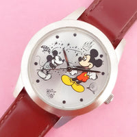 Vintage Silver-tone Mickey Mouse Disney Watch for Women | RARE 90s Quartz