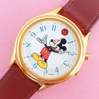 Vintage Gold-tone Mickey Mouse Lorus V52F 0A1B HR2 Watch for Women | 90s Ladies Watch