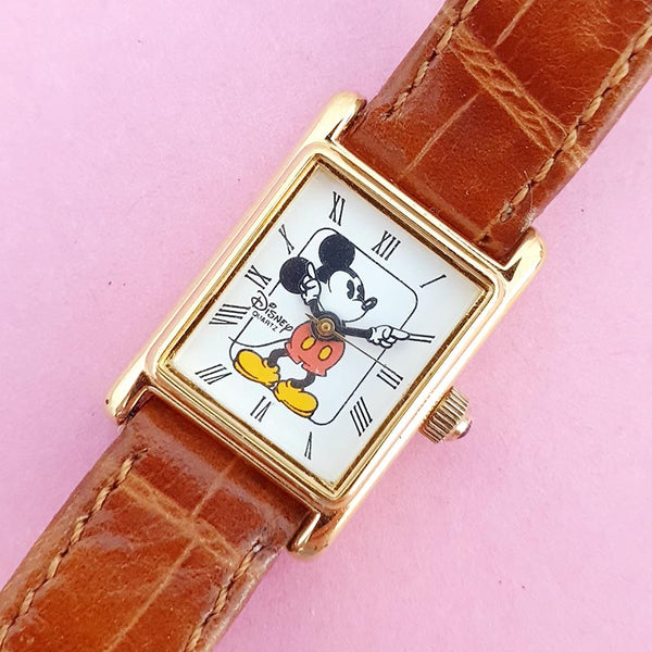 Vintage Gold-tone Mickey Mouse Disney Time Works Watch for Women