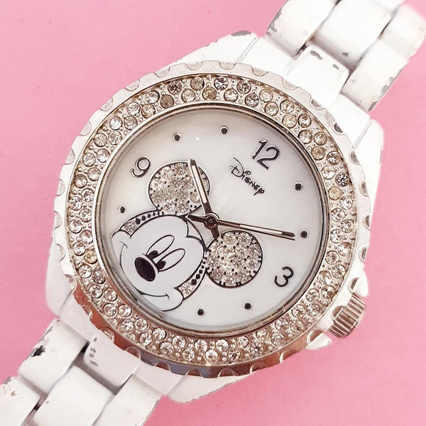 Vintage Silver-tone Mickey Mouse Accutime Watch for Women