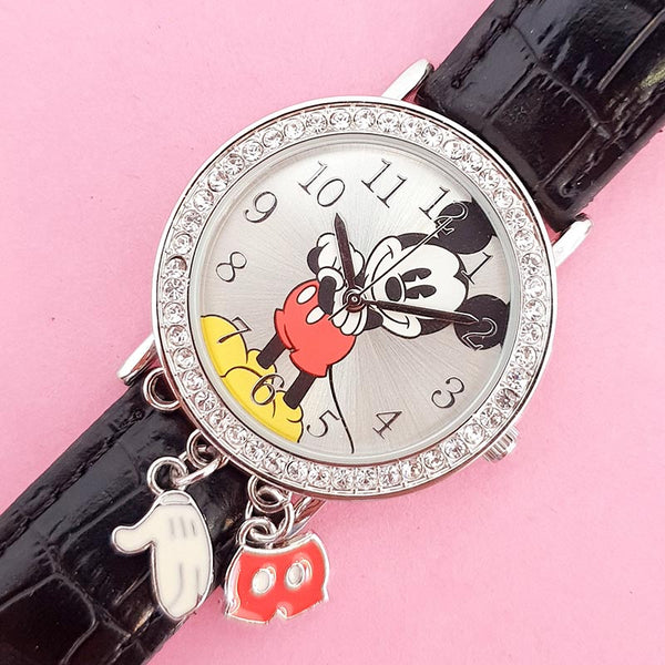 Vintage Silver-tone Mickey Mouse MZB Watch for Women | 90s Character Watch