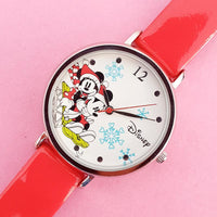 Vintage Silver-tone Christmas Minnie and Mickey Mouse Accutime Watch for Women | Disney Memorabilia