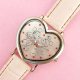 Vintage Silver-tone Heart-Shaped Mickey Mouse Disney Watch for Women | Disney Memorabilia