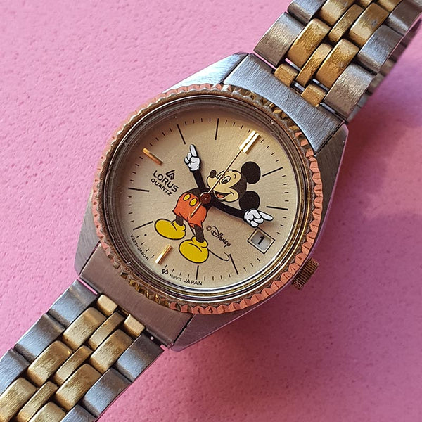 Vintage Two-tone Lorus Mickey Mouse Watch for Her Disney
