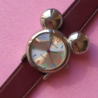 Vintage Silver-tone Mickey Mouse Head Watch for Her | Disney Memorabilia