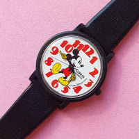 Vintage Black Daily Mickey Mouse Watch for Her | Disney Memorabilia