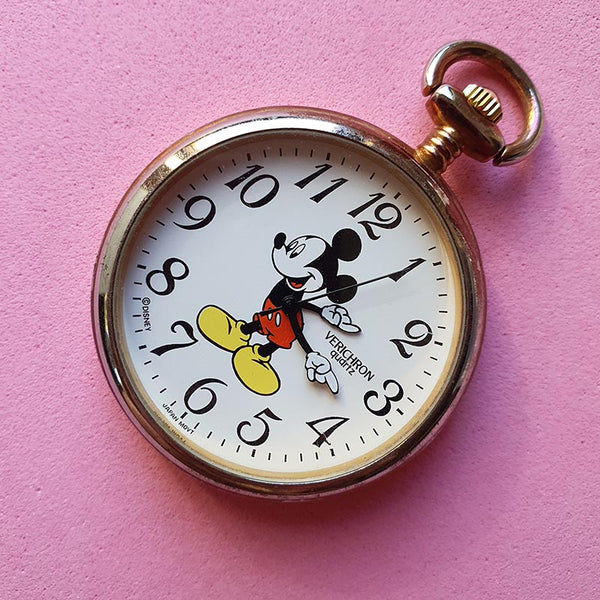 Vintage Verichron Mickey Mouse Pocket Watch for Her | Disney Memorabilia
