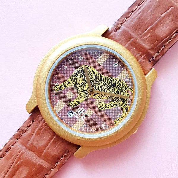 Vintage Yellow Tiger LIFE by ADEC Watch | Gold-tone Citizen Watch
