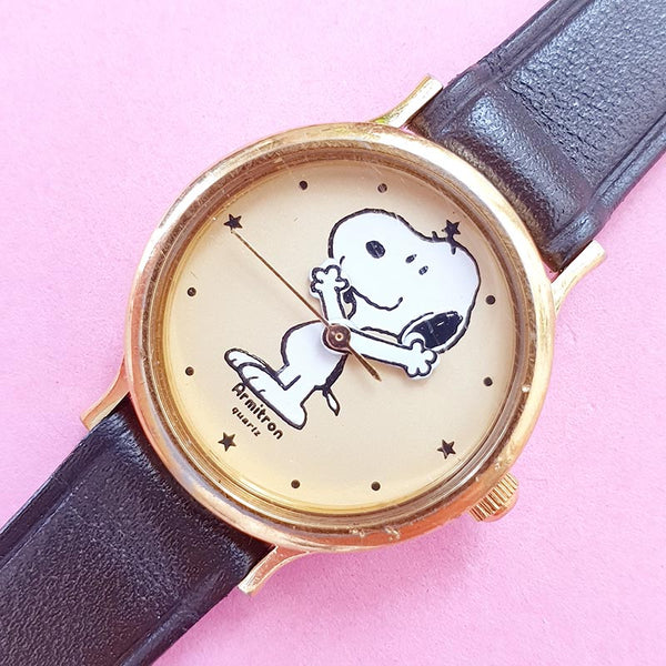 Vintage Snoopy Watch for Her | Gold-tone Armitron Watch