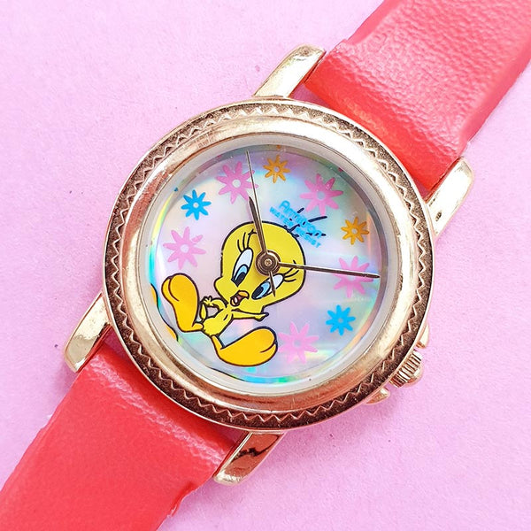 Vintage Looney Tunes Tweety Watch for Her | Cool Gold-tone Watch