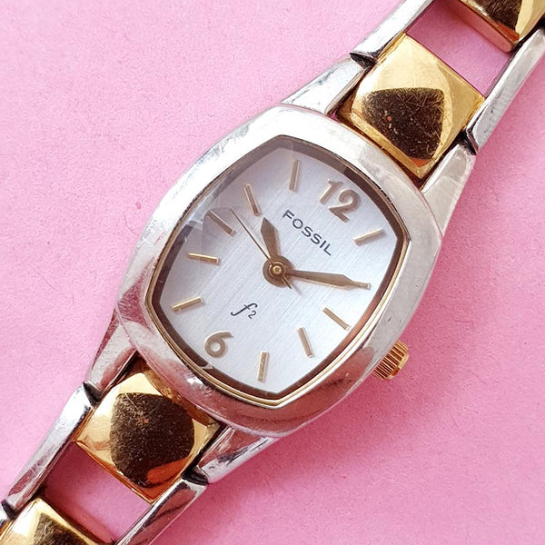 Pre-owned Two-tone Small Fossil Watch for Her | Vintage Designer Watch
