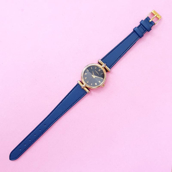 Ladies' Versace V- Motif Vintage Logo Navy Blue Watch VERE00218