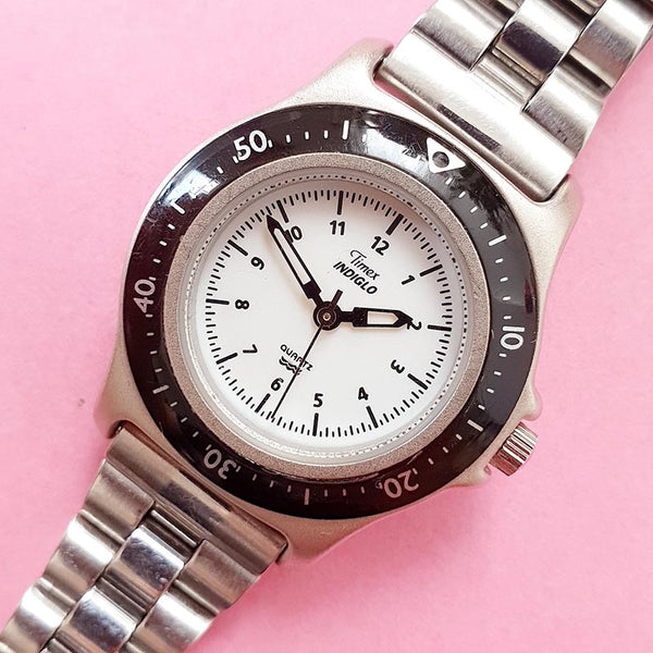 Vintage Timex Indiglo Watch for Women | Silver-tone Daily Watch