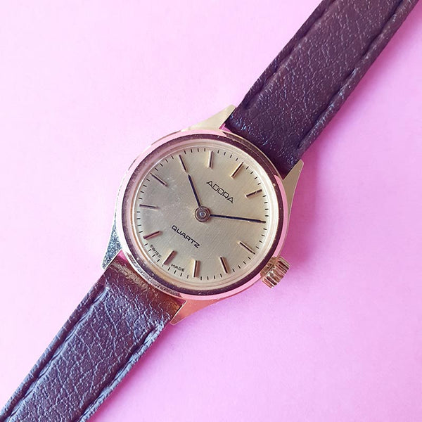 Vintage Minimalist Adora Watch for Women | Gold-tone 90s Watch