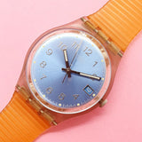 Vintage Swatch BLUE CHOCO GM415 Watch for Her | Swatch Gent Originals