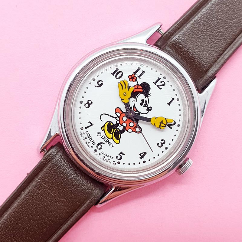 Minnie Mouse Cream Leather Strap Watch vintage Minnie Mouse Watches | Disney Vintage Watch Collection  main image 3