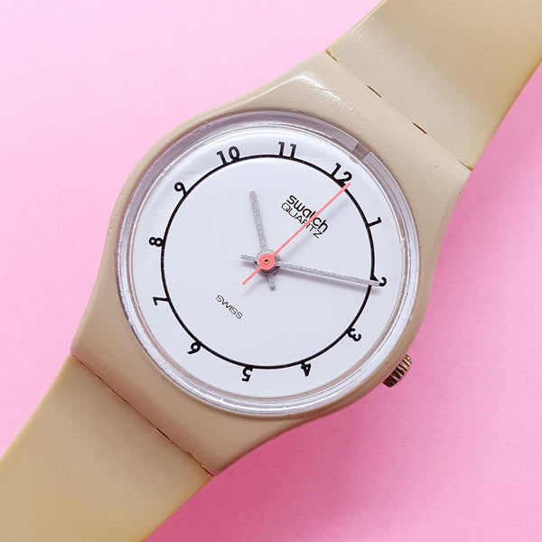 Vintage Swatch BEIGE ARABIC GT102 Watch for Her | Swatch Lady