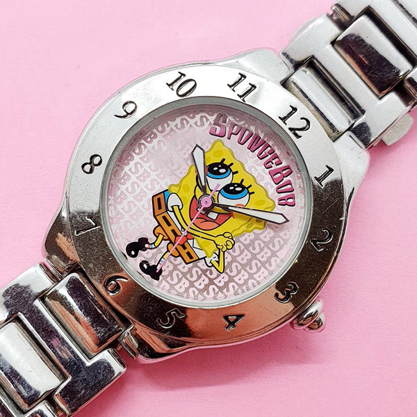 Vintage Silver-tone SpongeBob Watch for Women | Bracelet Ladies Watch