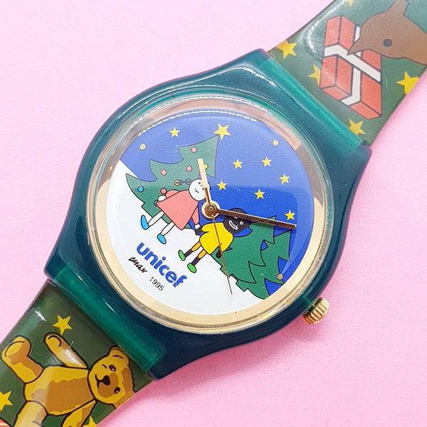 Vintage Christmas UNICEF Watch for Women | Colorful Ladies Watch