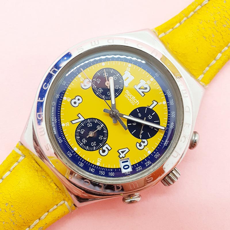 時計 Swatch Irony Chrono Secret Agent Yellow Swatch Secret Agent Yellow USA 1996 - Irony Chrono - YCS406D