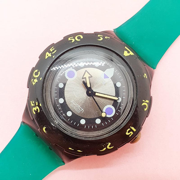 Vintage Swatch SHAMU BLACK SDB102 Watch for Her | Swatch Scuba
